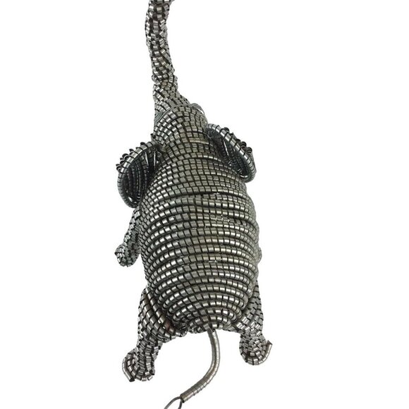 Handcrafted Wire Elephant Figurine Indian Boho Decor Decorative Metal Sculpture - Picture 6 of 6